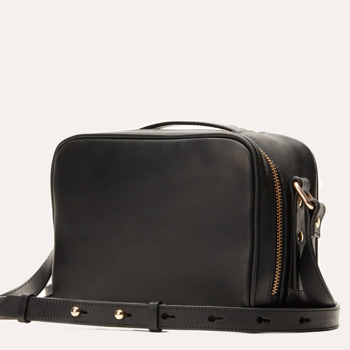 Genuine Leather Mini Crossbody Bag with Top Handle & Adjustable Shoulder Strap