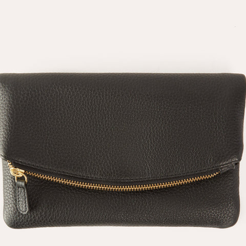 Flap Clutch Genuine Pebble Leather Chain Shoulder Bag