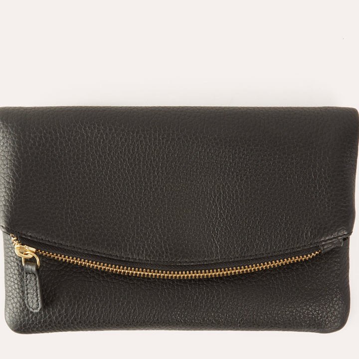 Flap Clutch Genuine Pebble Leather Chain Shoulder Bag