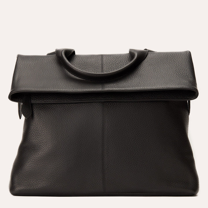 Genuine Pebble Leather Backpack with Adjustable Straps & Multiple Pockets