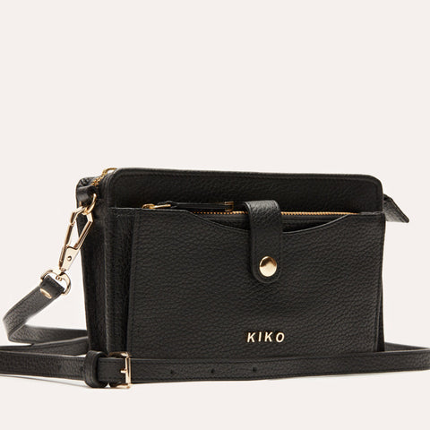Genuine Pebble Leather Crossbody Bag with Adjustable Strap