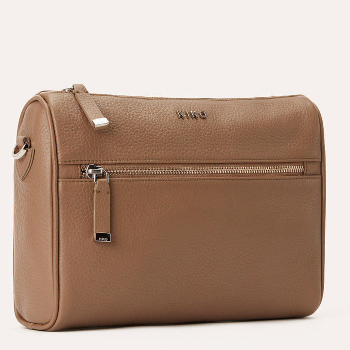 Genuine Pebble Leather Crossbody Bag with Adjustable Shoulder Strap