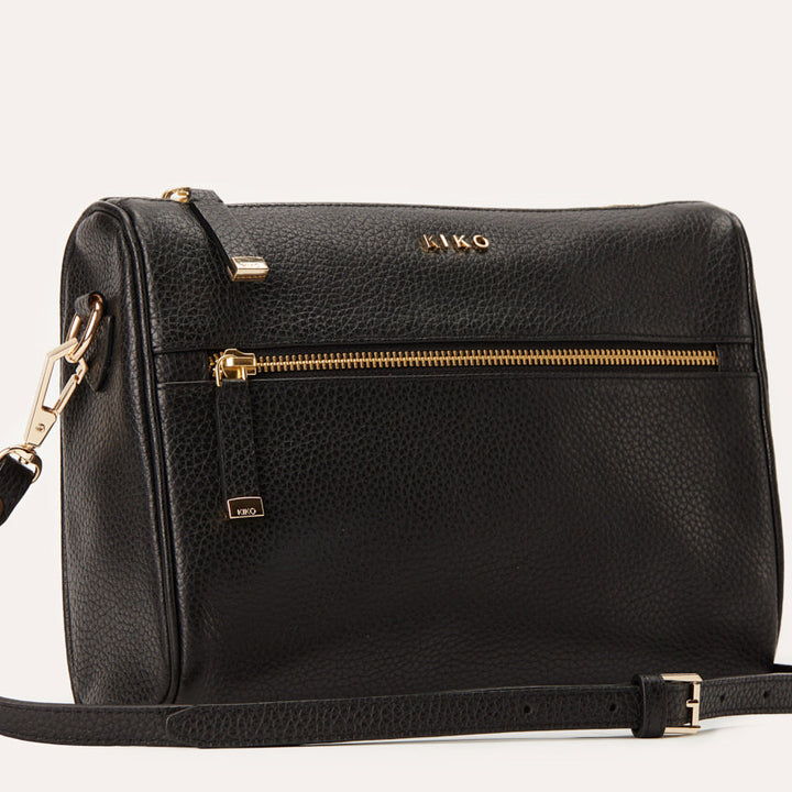 Genuine Pebble Leather Crossbody Bag with Adjustable Shoulder Strap