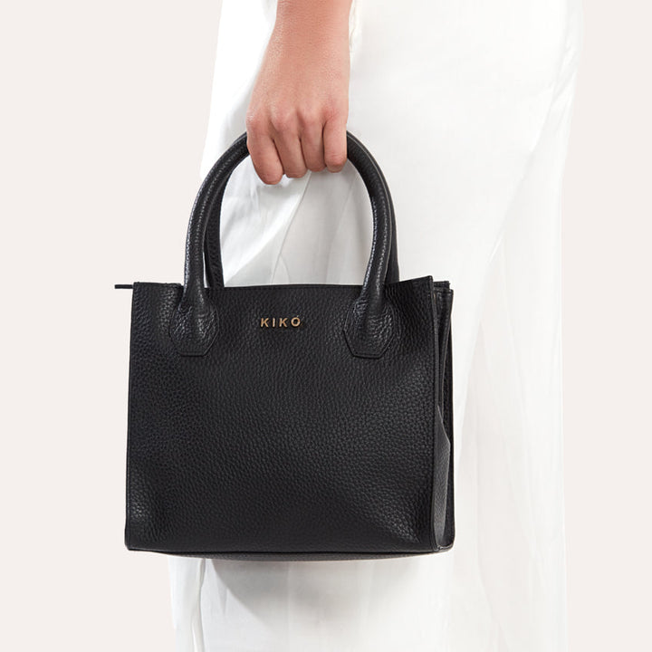 Genuine Pebble Leather Simplistic Crossbody Bag with Adjustable & Removable Strap