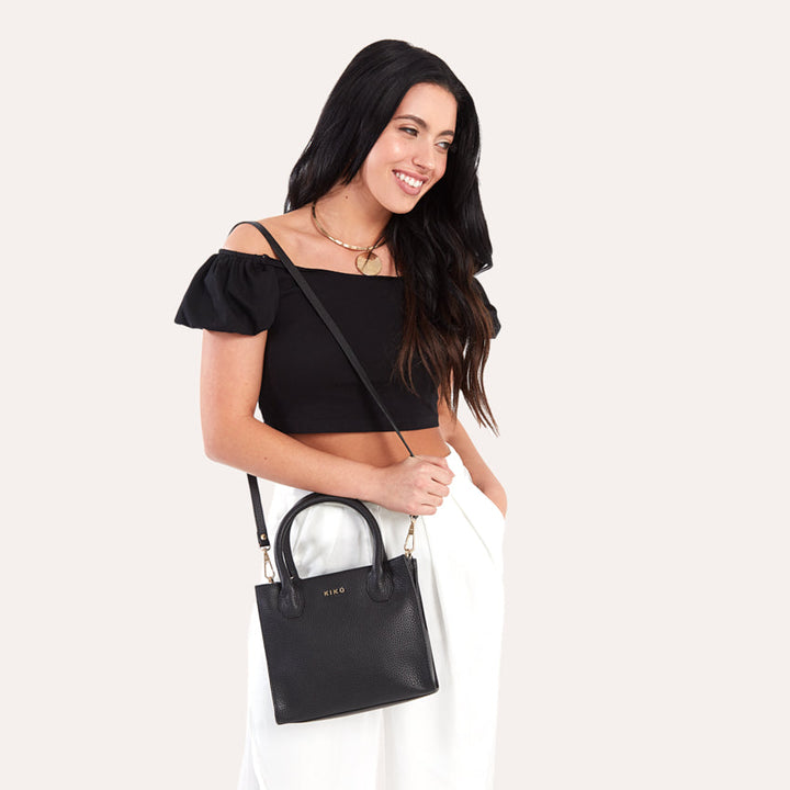 Genuine Pebble Leather Simplistic Crossbody Bag with Adjustable & Removable Strap