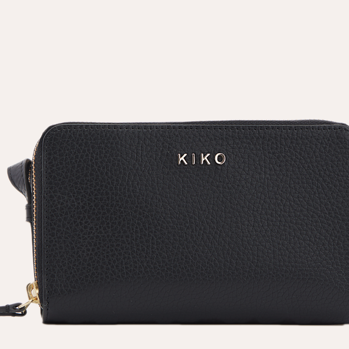 Genuine Pebble Leather Crossbody Bag with Dual Zipper Compartments & Card Slots