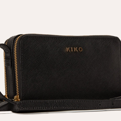 Genuine Saffiano Leather Crossbody Bag with Adjustable Strap
