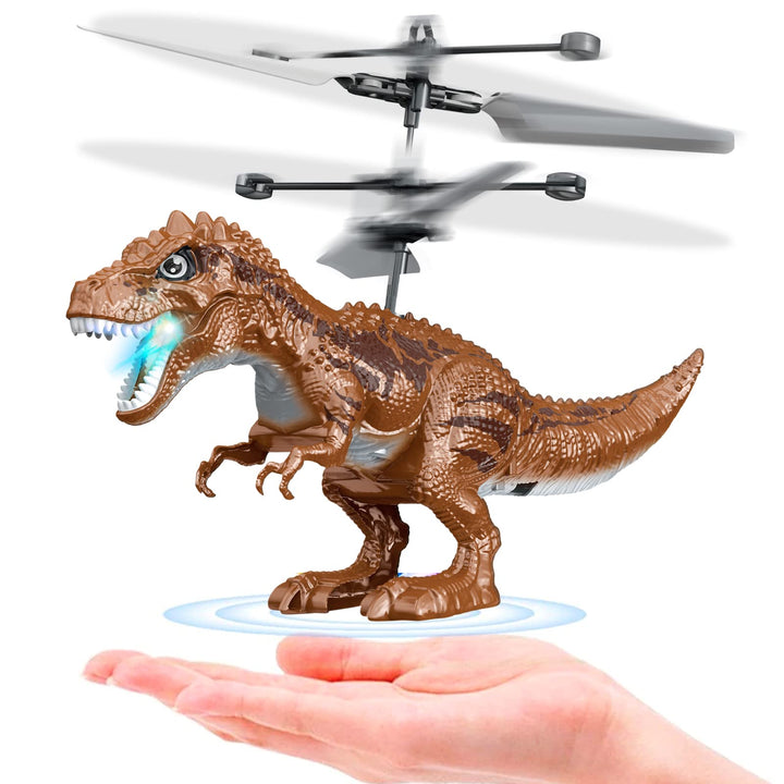 KPPIT Dinosaur Toys Remote Flying Dinosaur Drone Infrared Induction RC Flying Ball Toy for Kids Boys Girls Gifts LED Light Helicopter Flying Drone Indoor and Outdoor Games Toys for Age 8 9 10 11 12+