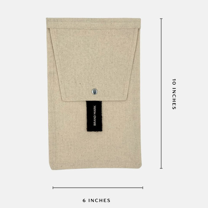 Small Cotton packaging pouch with leather