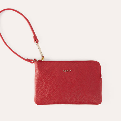 Genuine Pebble Leather Small Wristlet