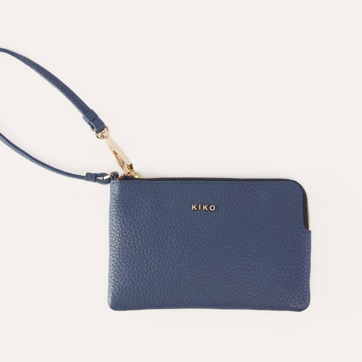 Genuine Pebble Leather Small Wristlet