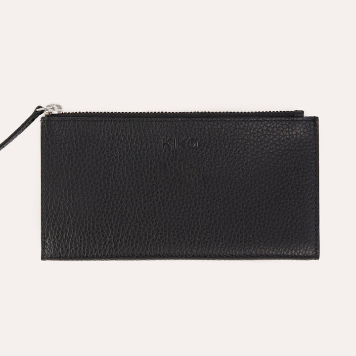 Genuine Pebble Leather Wallet with 6 Card Slots, 3 Bill Sleeves & Zip Coin Pouch