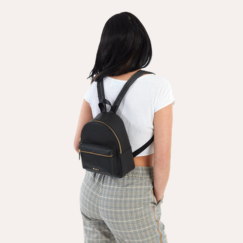 Genuine Pebble Leather Itty-Bitty Backpack with Adjustable Straps