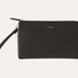 Genuine Pebble Leather Organizer with Double Zipper Compartments & Card Slots