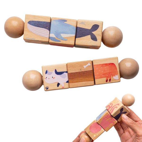 Kids Handbell Wooden Animal Puzzle