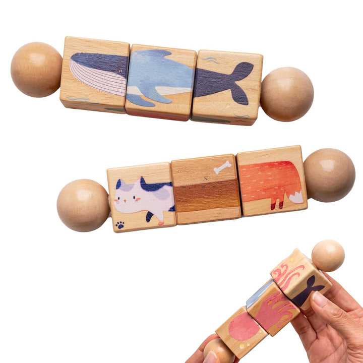Kids Handbell Wooden Animal Puzzle