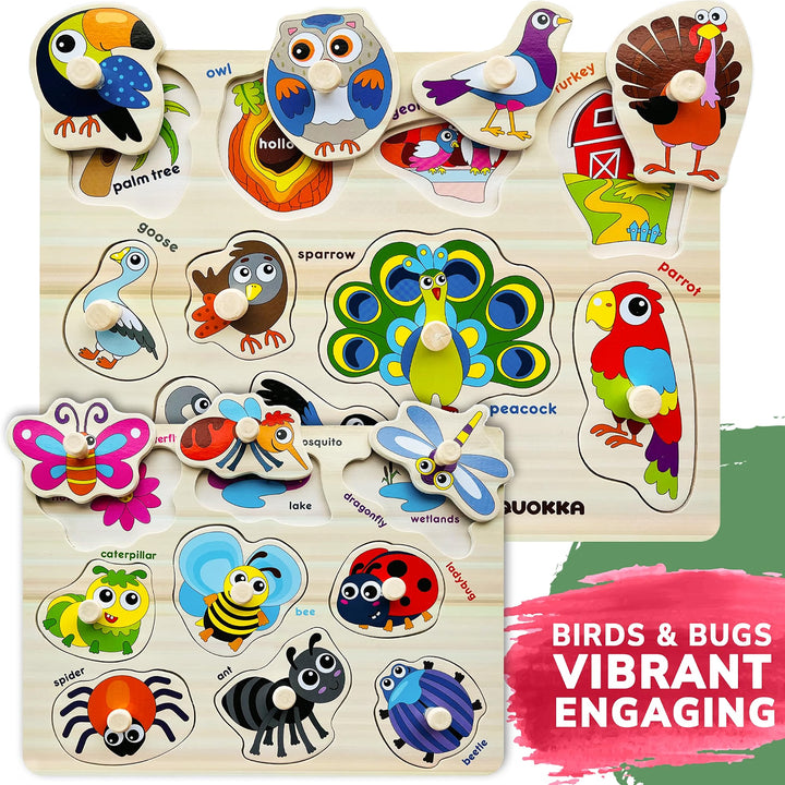 6-Piece Wooden Toddler Puzzle Set