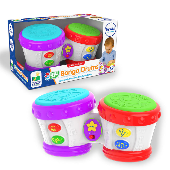 The Learning Journey Early Learning - Little Baby Bongo Drums - Electronic Musical Toddler Toys & Gifts for Boys & Girls Ages 12 Months & Up - Award Winning Musical Learning Toy Multi
