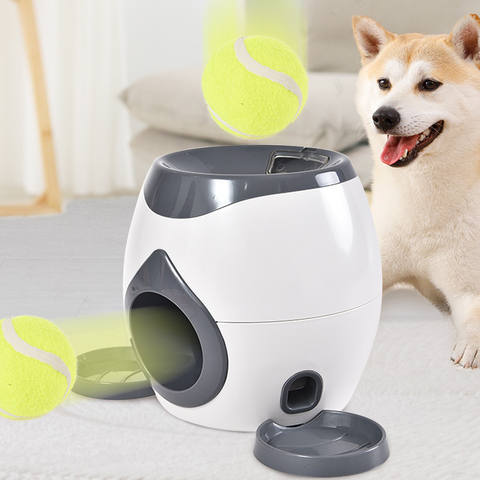 Interactive Dog Tennis Ball Launcher & Treat Dispenser – Automatic Fetch & Puzzle Toy