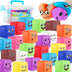 Stress Balls Fidget Toys for Kids: Mini Smile Face Stress Ball 24 Pack Stretchy Toys for Anxiety Stress Relief Square Shape Hand Therapy Sensory Play Pull Stretch Squishy Toy Prize Box Toys