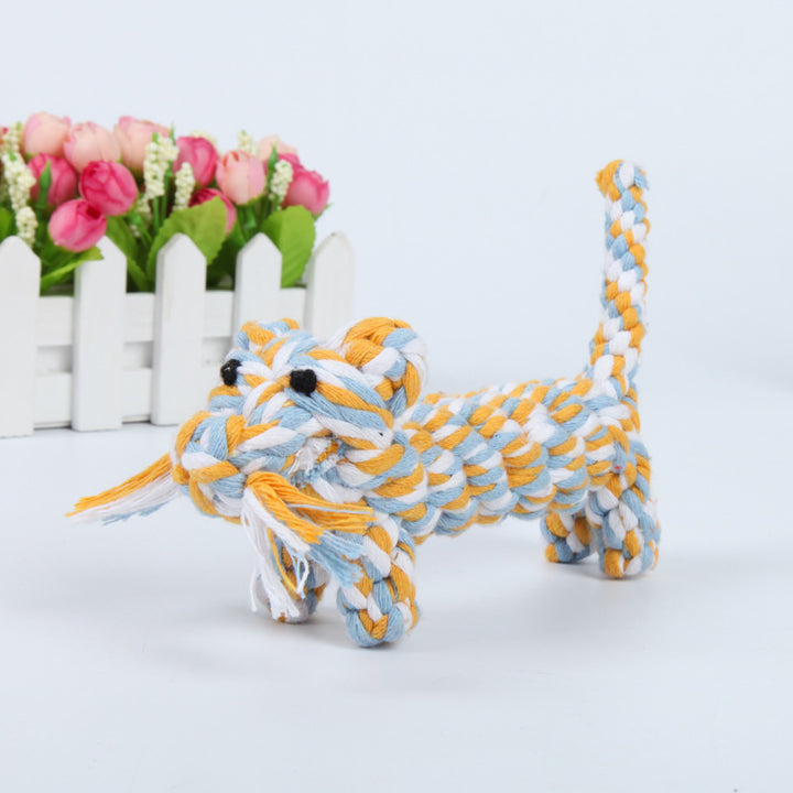 Chew Rope Animal Shape Dog Toy – Durable Cotton & Polyester Interactive Tug & Chew Toy for Dogs