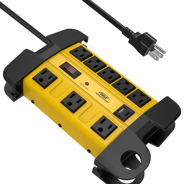 CRST 8-Outlet Heavy Duty Metal Power Strip | USB-C, 1350J Surge, ETL Listed