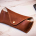 Genuine Leather Eyeglass Case with Button Closure