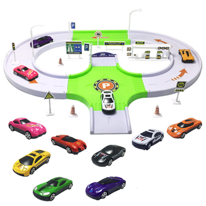 Children's Toy Fire Truck Racing Track Set