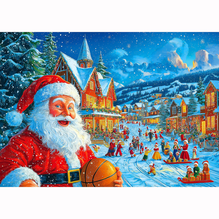 Christmas Winter Town Puzzles for Adults 1000 Pieces Funny Adult Jigsaw Puzzles 1000 Pieces with Letters on Back Challenging Holiday Family Puzzle Games Gift for Women Men Seniors