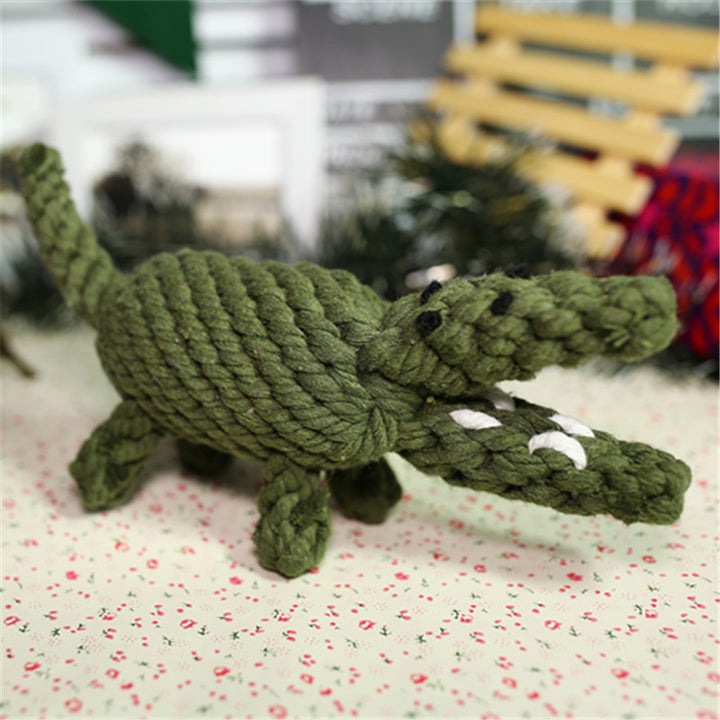 Chew Rope Animal Shape Dog Toy – Durable Cotton & Polyester Interactive Tug & Chew Toy for Dogs