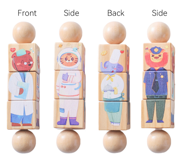 Kids Handbell Wooden Animal Puzzle