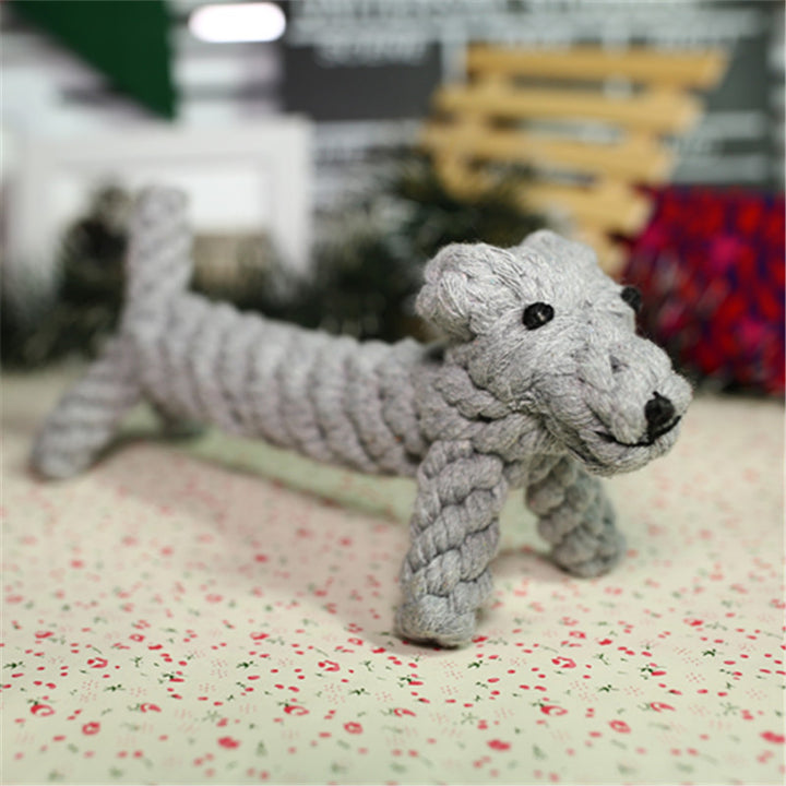 Chew Rope Animal Shape Dog Toy – Durable Cotton & Polyester Interactive Tug & Chew Toy for Dogs