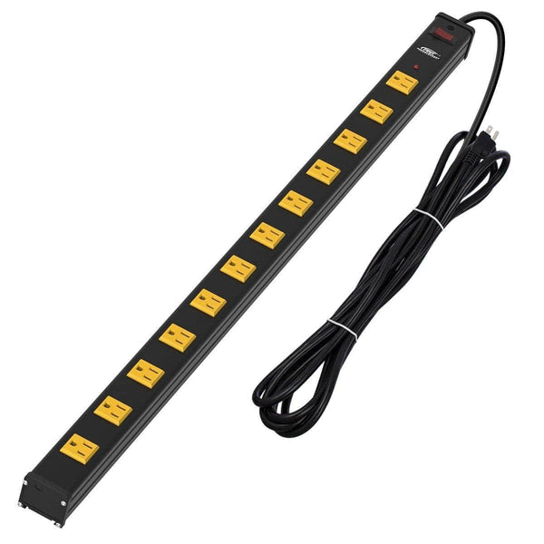 CRST 12-Outlet Metal Surge Protector, 1800J, Mountable